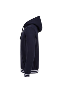 Front Row Unisex Adults Striped Cuff Hoodie (Navy/Heather Gray)