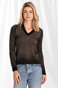 Athena Textured V Neck Sweater