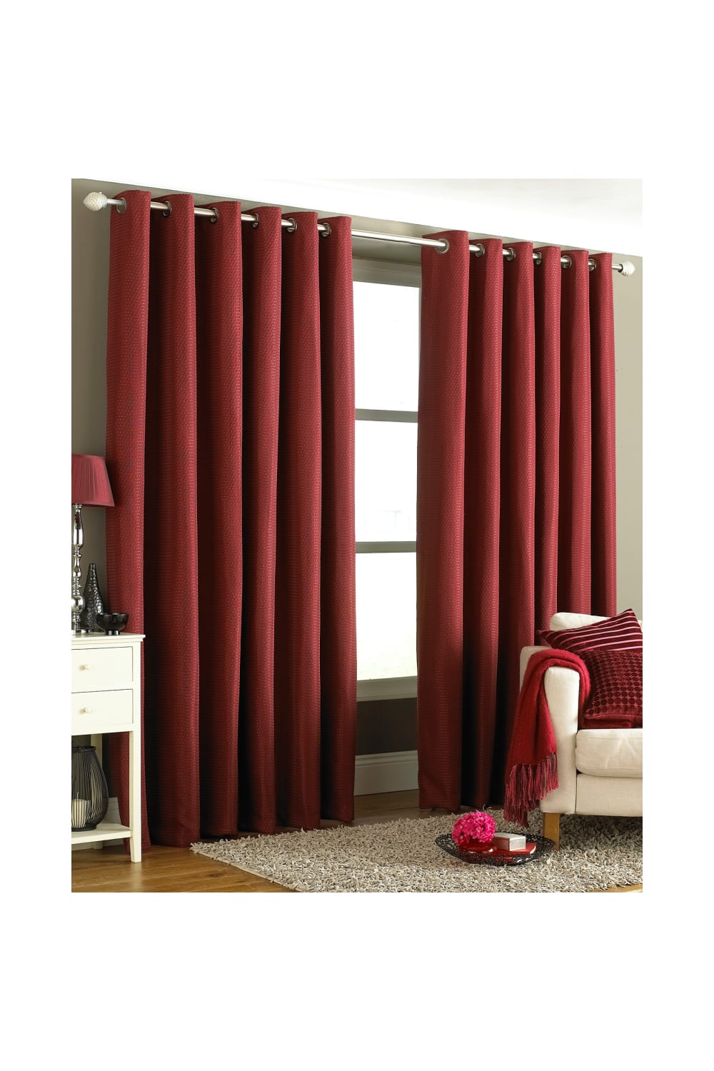 Riva Home Tobago Ringtop Curtains (Burgundy) (90 x 90 inch)