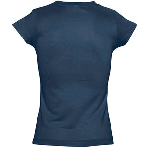 SOLs Womens/Ladies Moon V Neck Short Sleeve T-Shirt (Denim)