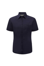 Load image into Gallery viewer, Russell Collection Ladies/Womens Short Sleeve Poly-Cotton Easy Care Poplin Shirt (French Navy)