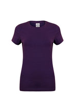 Load image into Gallery viewer, Skinni Fit Womens/Ladies Feel Good Stretch Short Sleeve T-Shirt (Deep Purple)
