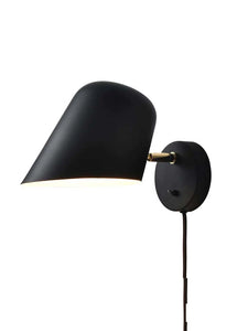 Nova of California Culver 7" Plug-in Contemporary Sconce in Matte Black with On/Off Switch for Bedroom Livingroom  Hallway Brass