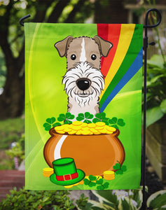 11" x 15 1/2" Polyester Wire Haired Fox Terrier St. Patrick's Day Garden Flag 2-Sided 2-Ply