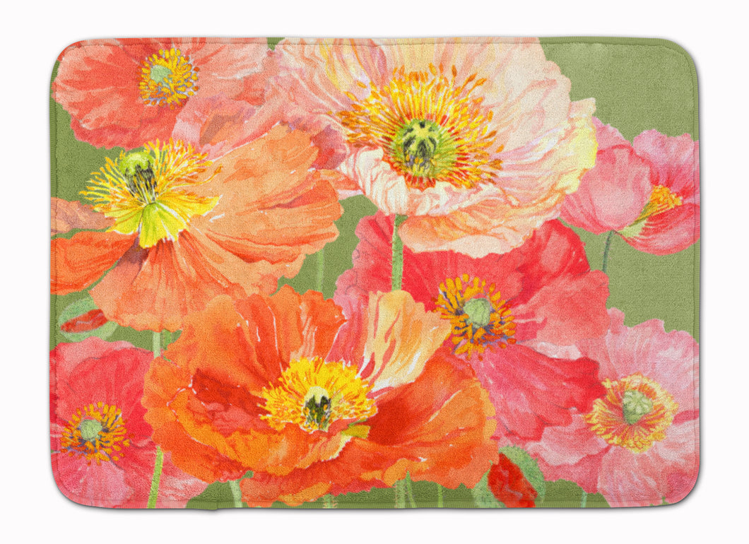 19 in x 27 in Poppies by Anne Searle Machine Washable Memory Foam Mat