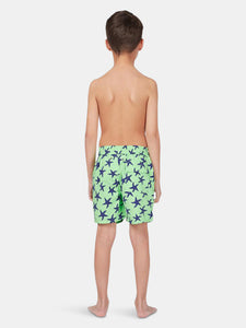 Boys Fresh Green + Blue Starfish Swim Shorts