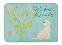 Load image into Gallery viewer, 19 in x 27 in Welcome Friends Yellow Labrador Retriever Machine Washable Memory Foam Mat
