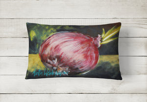 12 in x 16 in  Outdoor Throw Pillow Vegetables - Onion One-Yun Canvas Fabric Decorative Pillow