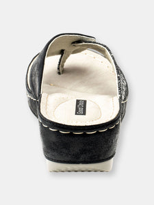 Dafni Black Wedge Sandals