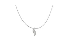 Load image into Gallery viewer, 14K White Gold 1 2/5 cttw Princess and Baguette Cut Diamond Zig Zag Pendant Necklace