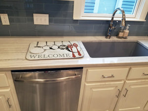 14 in x 21 in Pots and Pans Welcome Dish Drying Mat