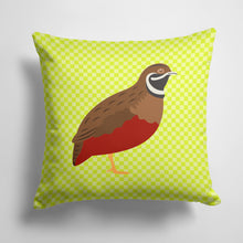 Load image into Gallery viewer, 14 in x 14 in Outdoor Throw PillowChinese Painted or King Quail Green Fabric Decorative Pillow