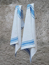 Load image into Gallery viewer, One Linen Kitchen Towel - Tuscany Blue Stripe
