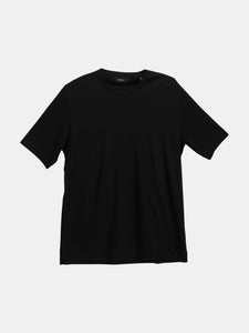 Zegna Men's Black Solid Cotton Crewneck T-Shirt Graphic