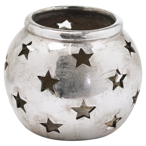 Hill Interiors Aspen Star Candle Lantern (Silver) (15cm x 18cm)