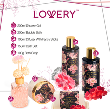 Load image into Gallery viewer, Lovery Home Spa Gift Basket Set - Bath &amp; Shower Caddy -  Luxury Fresh Peony - 11pc