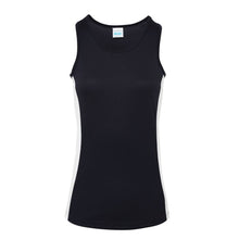 Load image into Gallery viewer, AWDis Just Cool Womens/Ladies Girlie Contrast Panel Sports Tank Top (French Navy/Arctic White)
