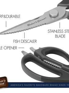 Baker's Secret Stainless Steel Kitchen Scissors 8.5"