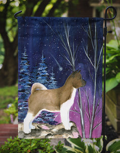 11 x 15 1/2 in. Polyester Starry Night Akita Garden Flag 2-Sided 2-Ply