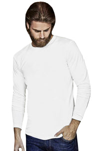 Mens Interlock Long Sleeve T-Shirt - White