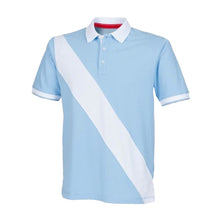 Load image into Gallery viewer, Front Row Mens Diagonal Stripe House Slim Fit Polo Shirt (Sky Blue/ White)