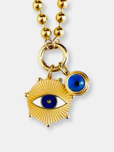 Load image into Gallery viewer, Evil Eye Cabochon Charm Necklace