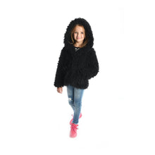Load image into Gallery viewer, Black Cleo Fluffy Coat