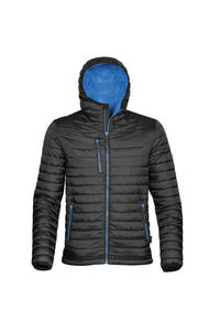 Stormtech Mens Gravity Hooded Thermal Winter Jacket (Durable Water Resistant) (Black/Marine Blue)