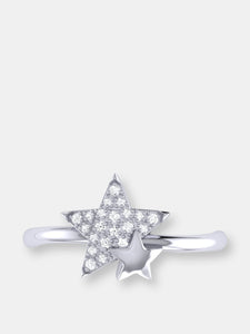 Dazzling Starkissed Duo Diamond Ring In Sterling Silver
