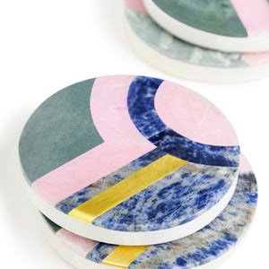 Provence Marble Coasters, Set of 4