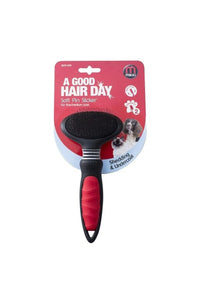 Mikki Soft Pin Slicker Dog Grooming Brush (Black/Red) (L)