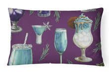 Load image into Gallery viewer, 12 in x 16 in  Outdoor Throw Pillow Drinks and Cocktails Purple Canvas Fabric Decorative Pillow