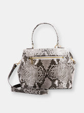 Load image into Gallery viewer, Cottontail - Black &amp; White Snake Texture Vegan Leather Bag