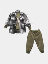 Load image into Gallery viewer, Khaki Green Plaid Outfit