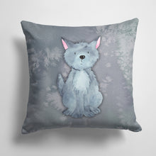 Load image into Gallery viewer, 14 in x 14 in Outdoor Throw PillowWolf Watercolor Fabric Decorative Pillow