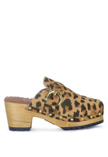 Load image into Gallery viewer, Prunus Leopard Buckled Suede Round Toe Mule Clogs