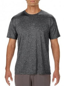 Gildan Mens Core Short Sleeve Moisture Wicking T-Shirt (Heather Sport Black)