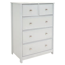 Load image into Gallery viewer, Beadboard Vertical Dresser with 5 Drawers - Gray - 43.5 in