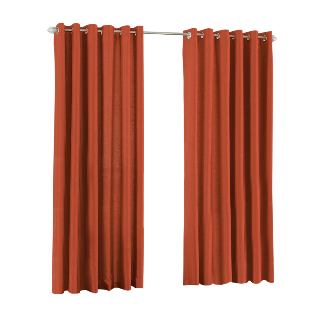 Riva Home Fiji Faux Silk Ringtop Curtains (Burnt Orange) (66 x 72 inch)