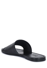 Load image into Gallery viewer, Tatami Black Soft Leather Classic Leather Slide Flats