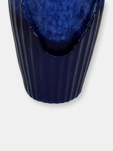 Load image into Gallery viewer, Blue Ceramic Vase Outdoor Water Fountain 22&quot; Water Feature w/ LED