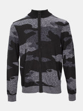 Load image into Gallery viewer, Carlo Charcoal Camo Full Zip Sweater