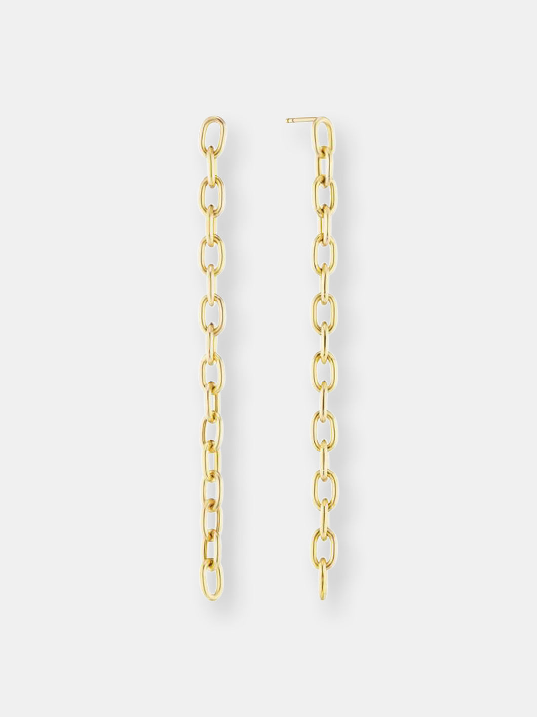 Elongated Chain Link Earrings Long
