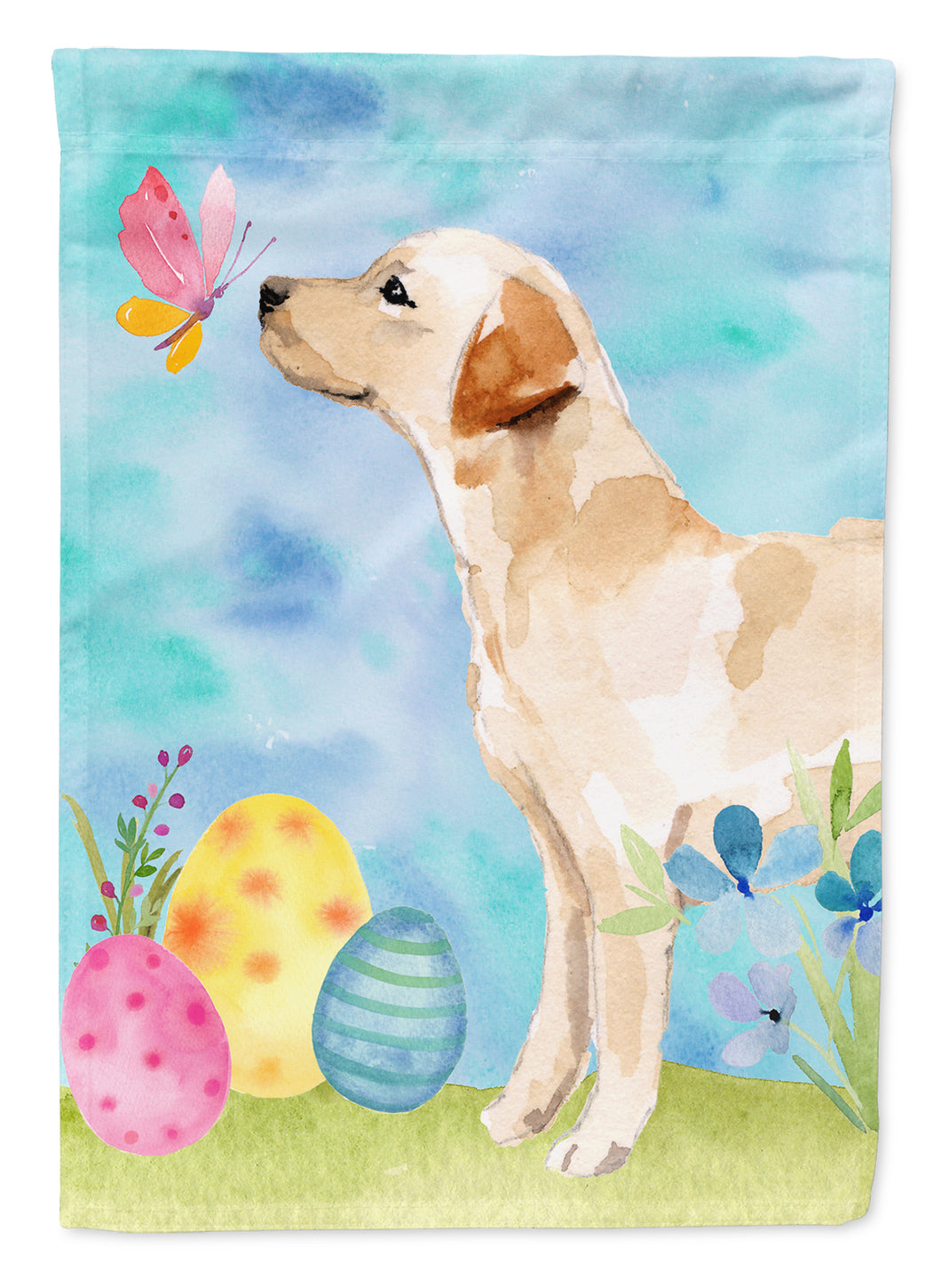 11 x 15 1/2 in. Polyester Yellow Labrador #2 Easter Garden Flag 2-Sided 2-Ply
