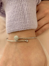 Load image into Gallery viewer, Moon-Crossed Lovers Adjustable Diamond Bangle in Sterling Silver