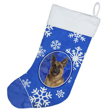 Load image into Gallery viewer, Winter Snowflakes Holiday German Shepherd Christmas Stocking