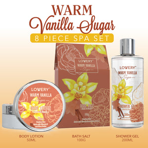 Lovery Bath & Body Gift Basket - Warm Vanilla Sugar Home Spa Set