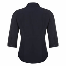 Load image into Gallery viewer, Russell Collection Ladies 3/4 Sleeve Poly-Cotton Easy Care Fitted Poplin Shirt (French Navy)