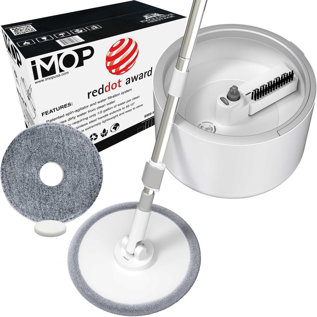IMOP Microfiber Spin Mop and Bucket (2 Pads)