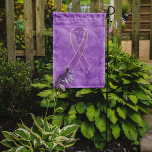 Lavender Ribbon For All Cancer Awareness Garden Flag 2-Sided 2-Ply